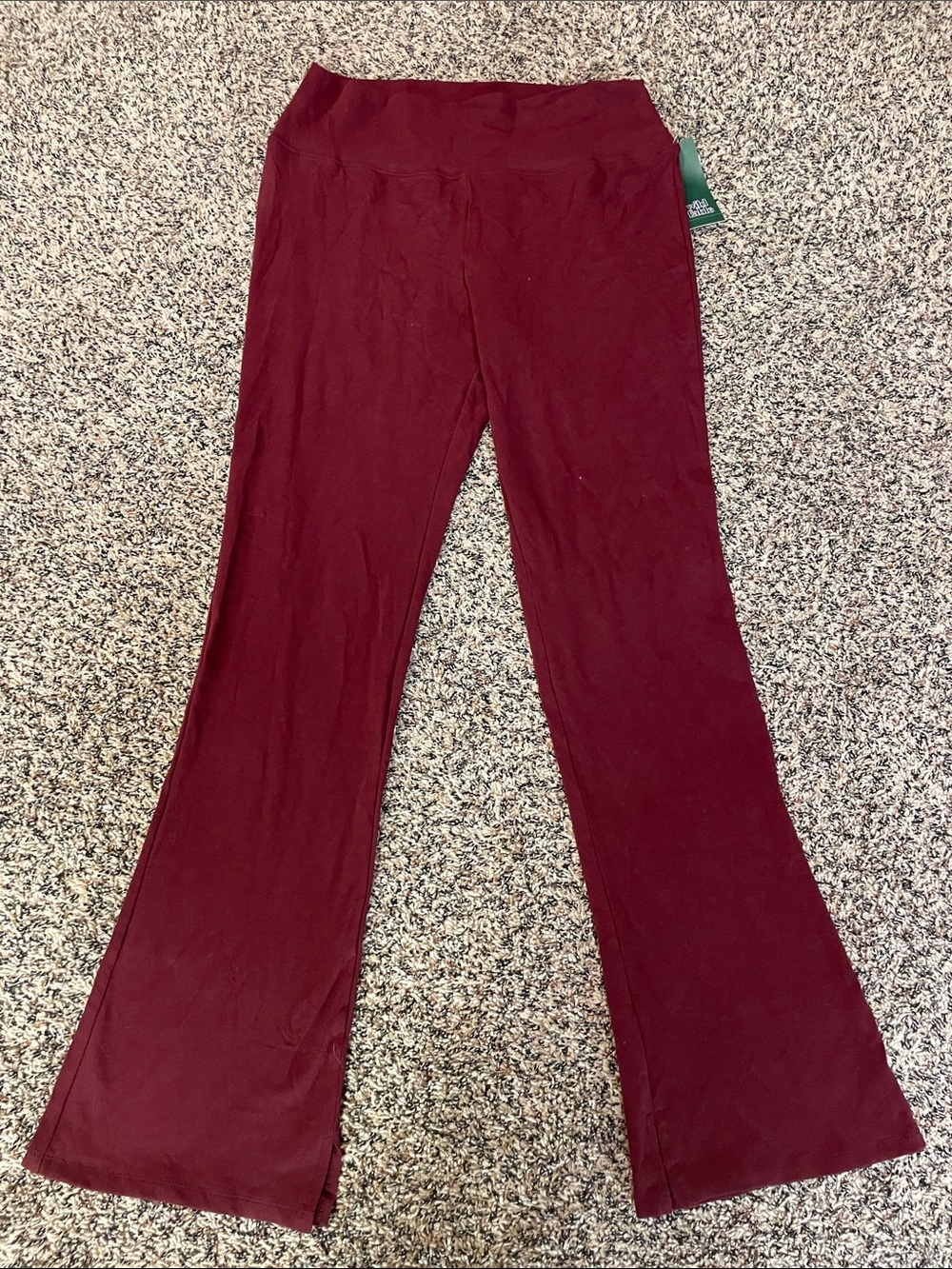 Wild Fable Fall Burgundy Flare High Rise Cotton Leggings Woman’s L NWT